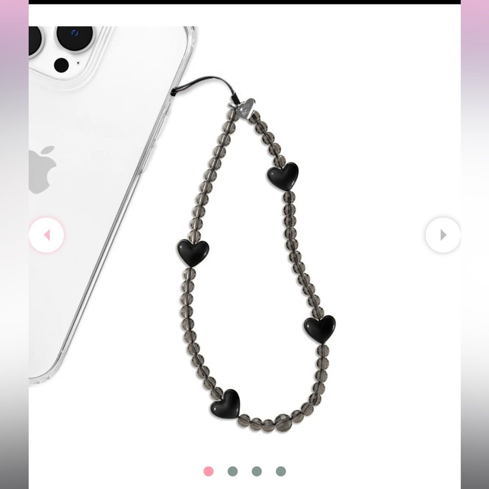 Velvet caviar Black Heart Phone Charm NWT